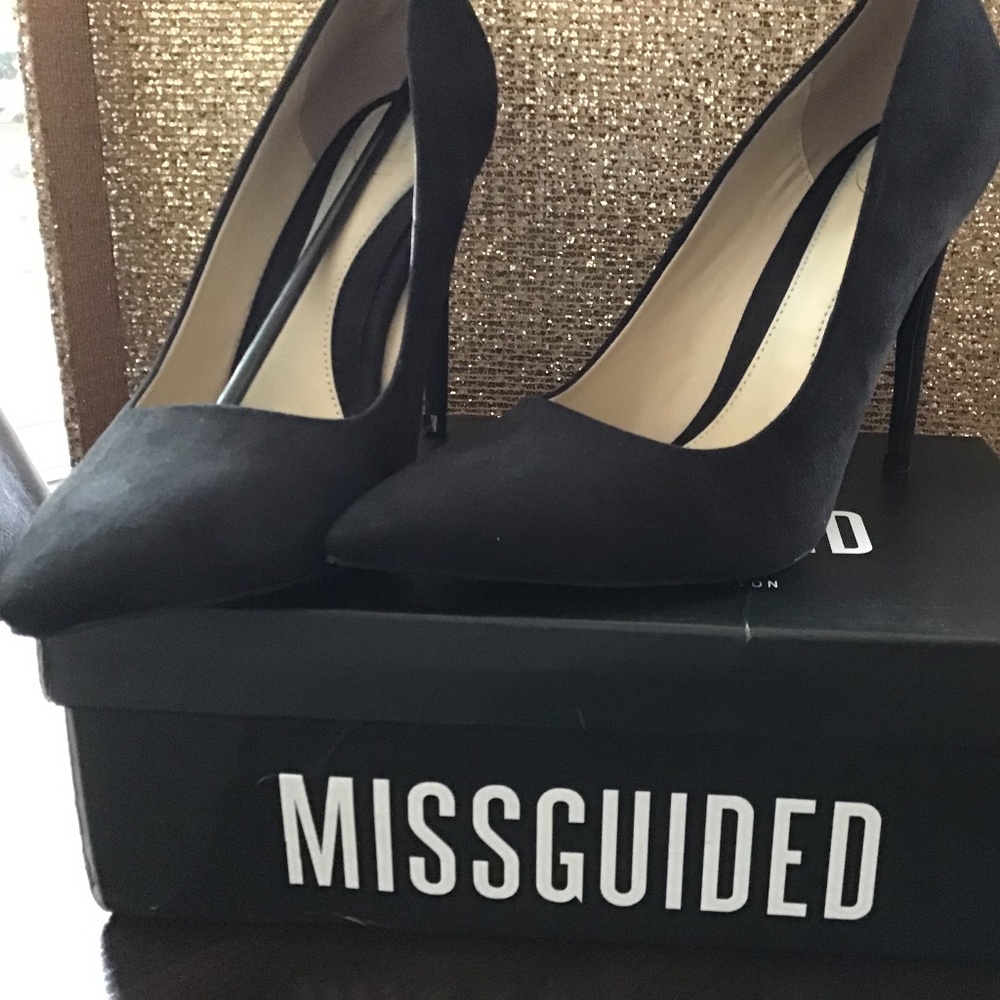 Faux Suede Pointed Toe MissGuided Black Shoe